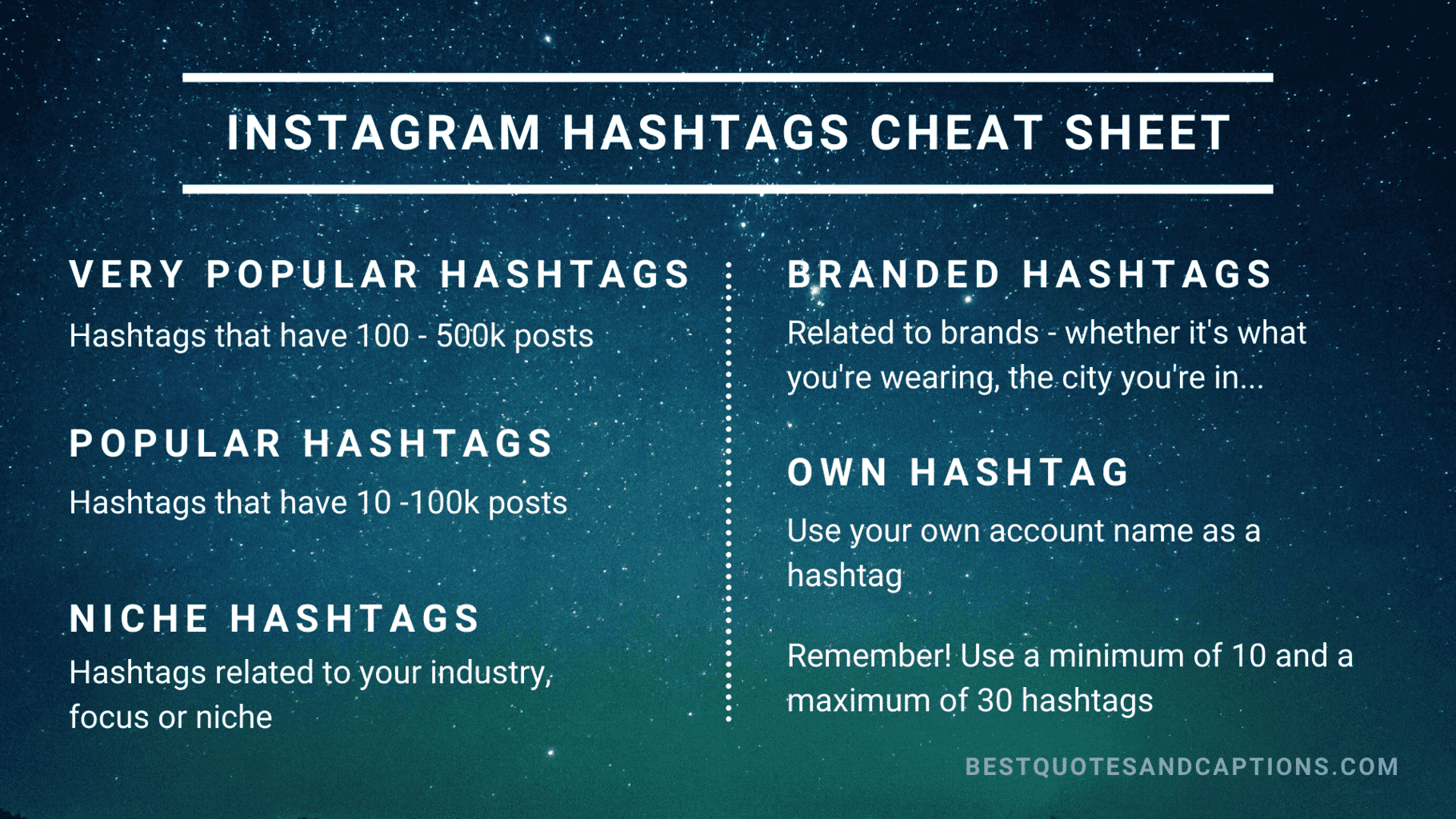 Instagram Hashtags Cheat Sheet | Your 2021 Guide